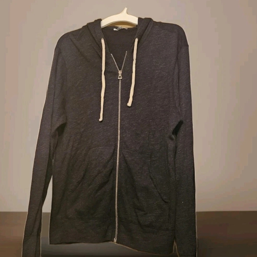 James Perse Black Zip Up Sweater